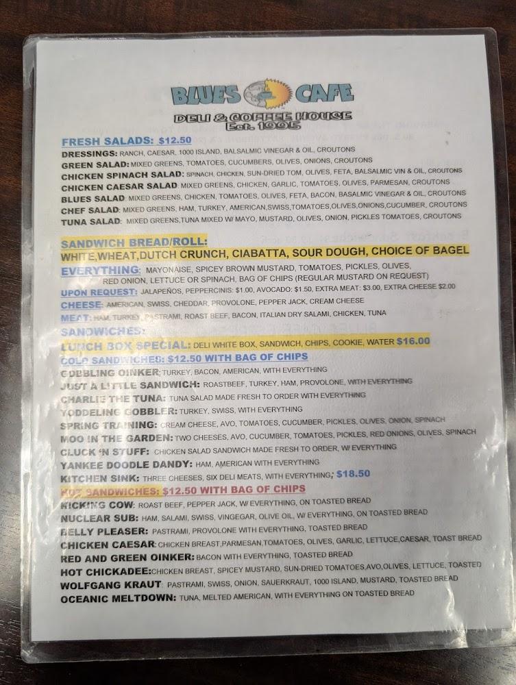 Blues Cafe Menu image 1